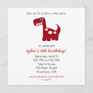 Dino-mite-uitnodiging Kaart