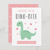 Dino-mite-Valentijnsdag Feestdagenkaart (Voorkant / Achterkant)