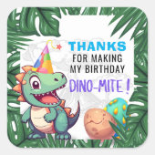 Dino-mite Verjaardag Dank u Stickers (Voorkant)
