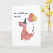 DINO-mite verjaardag! Kaart (Gele Bloem)