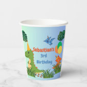 Dino-Mite! Verjaardag van de gepersonaliseerde din Papieren Bekers (Achterkant)