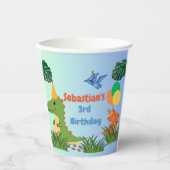 Dino-Mite! Verjaardag van de gepersonaliseerde din Papieren Bekers (Voorkant)
