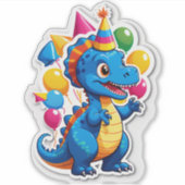Dino-Mite Verjaardagsfeest!" (Kinderen Sticker (Voorkant)
