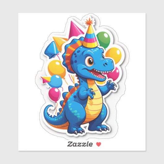 Dino-Mite Verjaardagsfeest!" (Kinderen Sticker (Vel)