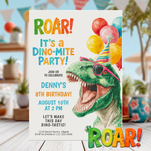 Dino-Mite Verjaardagsfeest Ontwerp Kaart