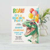 Dino-Mite Verjaardagsfeest Ontwerp Kaart (Staand voorkant)