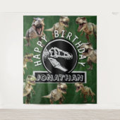 Dino-Mite verjaardagsfeestje achtergrond Wandkleed (Voorkant)