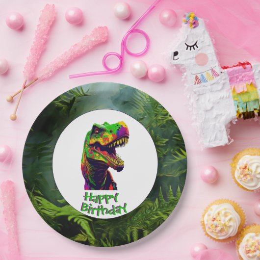 Dino-Mite verjaardagsfeestje Papieren Bordje (Feest)