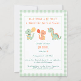Dino-Mite Verjaardagsuitnodiging – Brul, Stamp & V Kaart