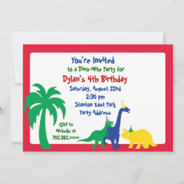 Dino-Mite Verjaardagsuitnodiging Kaart