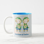 Dino Moeder van Boy Twins Persoonlijk Blauw Tweekleurige Koffiemok (Links)