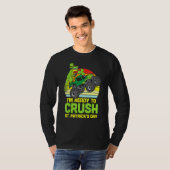 Dino Monster Truck Ready Crush St Patrick Day Tod T-shirt (Voorkant volledig)