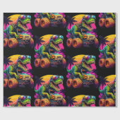 Dino Monster Trucks Cadeaupapier (Vlak)