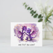 *~* Dino nodigen Dans AP48 FOTO Dragon Briefkaart (Staand voorkant)