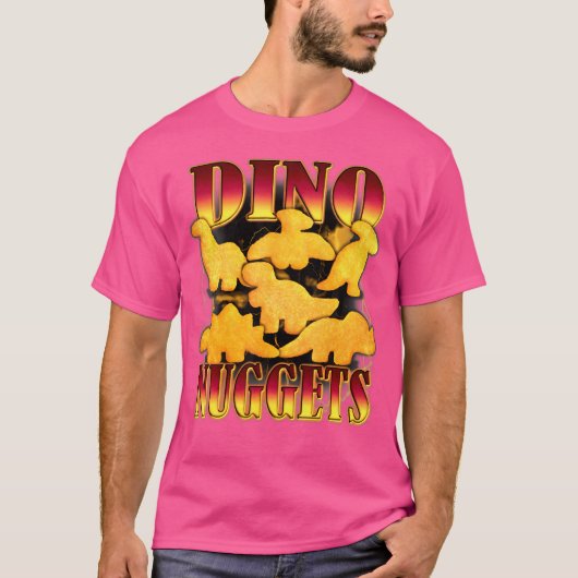 Dino Nuggets Bootleg Rap esthetische dinosauruskip T-shirt (Voorkant)