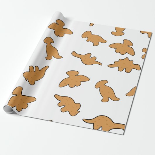 Dino Nuggets Patroon Cadeaupapier (Uitgerold)