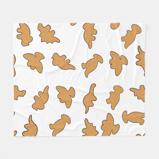 Dino Nuggets Patroon Fleece Deken (Voorkant (Horizontaal))