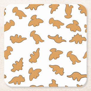 Dino Nuggets Patroon Kartonnen Onderzetters