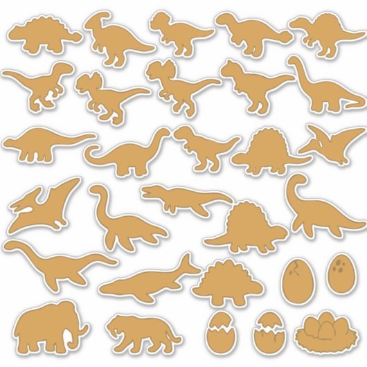 Dino nuggets verslaafde set van 30 sticker (Voorkant)