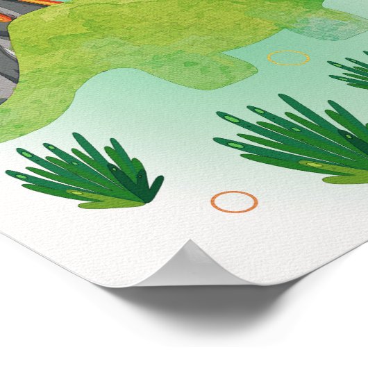 Dino Nursery Print Dinosaur Kinder Room Poster (Hoek)