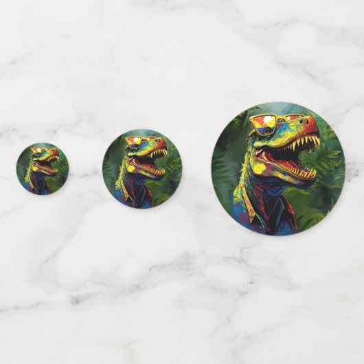 Dino Oerwoud kind thema Confetti (Voorkanten)