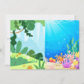 Dino onder de zeegelenkfeestje kaart (Achterkant)