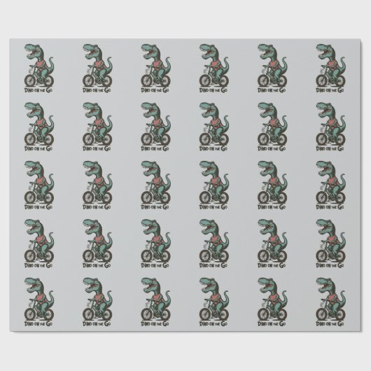 Dino onderweg cadeaupapier (Vlak)