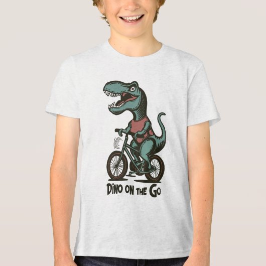 Dino onderweg Tri-Blend shirt (Voorkant)