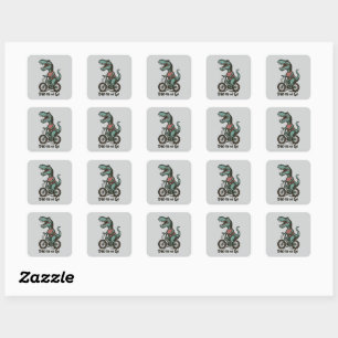 Dino onderweg vierkante sticker