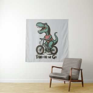 Dino onderweg wandkleed