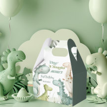 Dino One-A-Saurus Jongen 1e Verjaardag Favor Doos