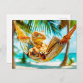 Dino Ontspannen in hangmat Feestdagenkaart (Voorkant / Achterkant)