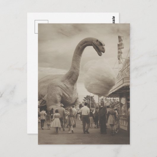 Dino op de kermis briefkaart (Voorkant / Achterkant)