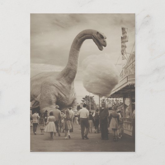 Dino op de kermis briefkaart (Voorkant)