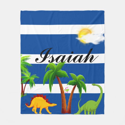 Dino op het strand fleece deken (Voorkant)