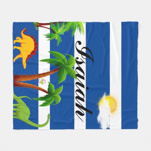 Dino op het strand fleece deken (Voorkant (Horizontaal))