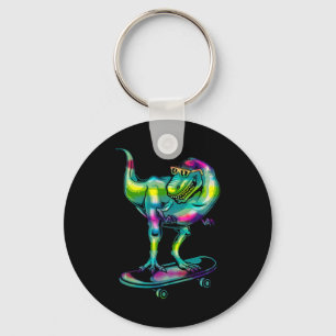 Dino op skateboard skeeleren skater uitrusting  sleutelhanger