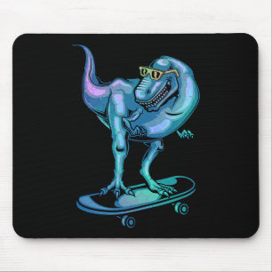 Dino op skateboard skeelerende dinosaurus uitrusti muismat