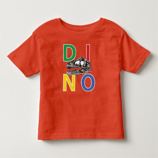 DINO - Oranje Toddler Fine Jersey T-Shirt (Voorkant)