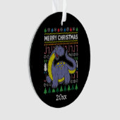 Dino Paars Ugly kerstSweater Wildlife Series Ornament (voorkant)