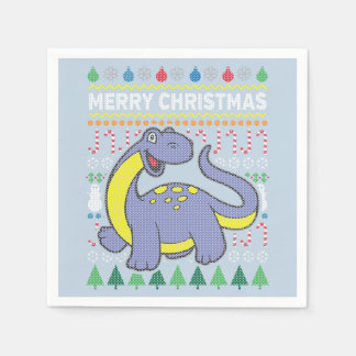 Dino Paars Ugly kerstSweater Wildlife Series Servetten