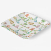 Dino Papier Borden, Waterverf Dino Feestje Papieren Bordje (Gebogen)