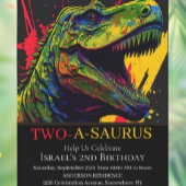 Dino Party 2e verjaardag uitnodiging
