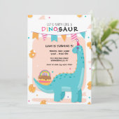 Dino Party Birthday Kaart (Staand voorkant)