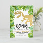 Dino Party Boy Kaart (Staand voorkant)