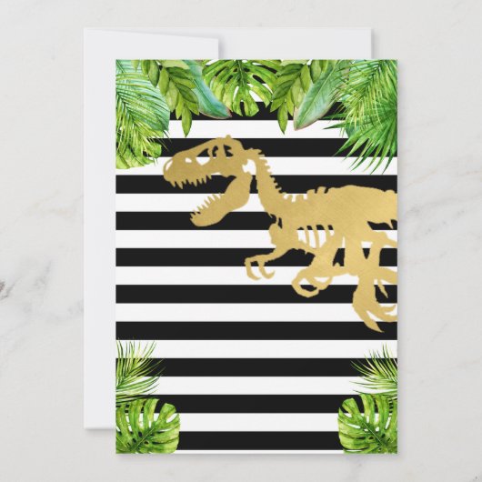 Dino Party Boy Kaart (Achterkant)