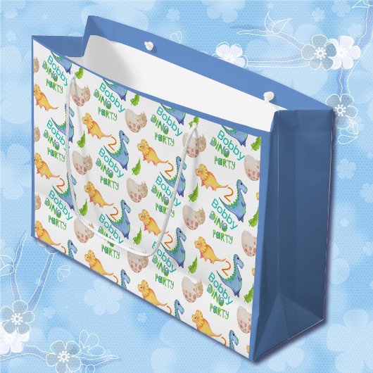 Dino Party Cute Dinosaur Birthday Boy Name & Age Groot Cadeauzakje