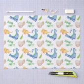 Dino Party Cute Dinosaur Birthday Boy Name & Age Tissuepapier (Craft)