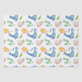 Dino Party Cute Dinosaur Birthday Boy Name & Age Tissuepapier