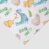 Dino Party Cute Dinosaur Birthday Boy Name & Age Tissuepapier (Detail)